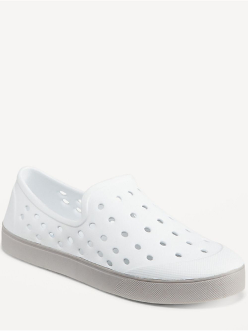 3/4 Youth • Old Navy • White Slip-On Perforated Rubber Sneaker
